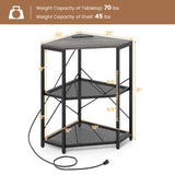 Tangkula Corner Printer Stand with Power Outlet