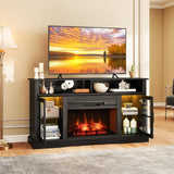 Tangkula Fireplace TV Stand for TVs Up to 65" with LED Light
