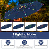 Tangkula 10 FT Solar Cantilever Patio Umbrella with Base