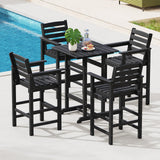 Tangkula 3-Piece Patio HDPE Bar Set