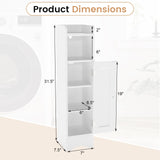 Tangkula Bathroom Storage Cabinet with Adjustable Shelves & Open Compartment