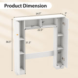 Tangkula Over The Toilet Storage Cabinet, Freestanding Above Toilet Organizer w/ 10-Level Adjustable Shelves & Crossbar