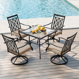 Tangkula 5 Pieces Outdoor Dining Set for Garden and Backyard