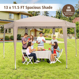 Tangkula 13x11.5 FT Hexagonal Pop Up Canopy with 6 Legs and Carry Bag