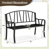 Tangkula 51” Metal Outdoor Garden Bench