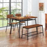 Tangkula Dining Table Set for 4(Set for 4 with bench)