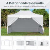 Tangkula 10x14 FT Pop Up Canopy, Outdoor Tent with 4 Sidewalls