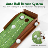 Tangkula 10 FT Golf Putting Green, 2/3-Hole Golf Putting Practice Mat with Auto Ball Return for Indoors & Outdoors