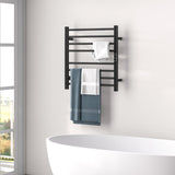 Tangkula 2-in-1 Towel Warmer Rack, 8 Bars Freestanding & Wall Mounted Towel Warmer Rack with LED Display, Built-in Timer