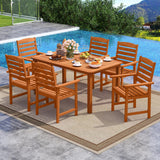 Tangkula 7 Pieces Outdoor Dining Set for 6 for Lawn