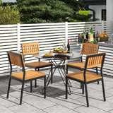Tangkula 6 Pieces Outdoor Acacia Wood Dining Set