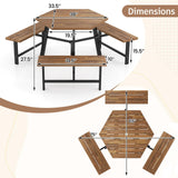 Tangkula 6 Person Acacia Wood Picnic Table