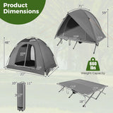 Tangkula 2 Person Portable Off Ground Elevated Camping Tent with Cot