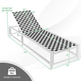 Tangkula Adjustable Patio Lounge Chair with Wheels, Outdoor Chaise Lounge with Breathable Fabric and Sturdy Metal Frame