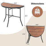 Tangkula Half Round Folding Event Table