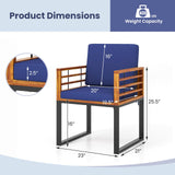 Tangkula Acacia Wood Outdoor Dining Chairs Set