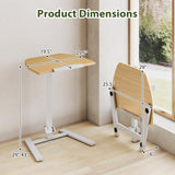 Tangkula Mobile Overbed Bedside Table with Wheels