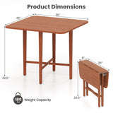 Tangkula 36" Foldable Square Dining Table