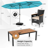 Tangkula 11 Pieces Patio Dining Set with Double-Sided Led Patio Umbrella (Base Included)