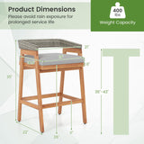 Tangkula Patio Counter Height Bar Stools Set