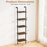 Tangkula 5-Tier Ladder Shelf with Anti-Tipping Kits