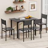 Tangkula Dining Table Set for 4, Retro Kitchen Table and Chairs Set for 4