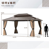 Tangkula 12x16 FT Hardtop Gazebo