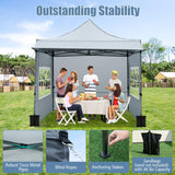 Tangkula 10 x 10 FT Pop up Canopy Tent with Sidewalls and Awning for Party Picnic Event