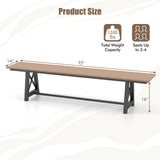 Tangkula 6 FT HDPE Outdoor Bench, Extra Long Patio Picnic Bench for 3-4 People, 1100 lbs Weight Capacity