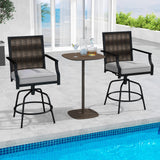 Tangkula Outdoor Wicker Swivel Bar Stools Set of 2/4