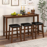 Tangkula 4 Piece Counter Height Dining Set for Living Room