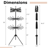 Tangkula 3-Tier Portable and Foldable Drying Rack 70"H with 32 Rods