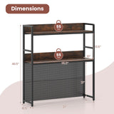 Tangkula Desktop Bookshelf Multipurpose 2-Tier Desk Hutch with Pegboard