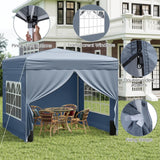 Tangkula 10x10 FT Pop Up Canopy Outdoor Canopy Tent with 4 Removable Sidewalls