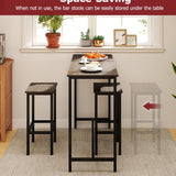 Tangkula 3 Piece Counter Height Bar Table Set