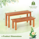 Tangkula Outdoor Backless Bench Set of 2