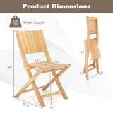 Tangkula 2/4 Pieces Folding Patio Chairs(Slat Back)