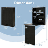 Tangkula Foldable Wall Mounted Desk, Floating Desk with Storage Shelves & Hooks