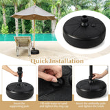 Tangkula Fillable Round Umbrella Base, Water & Sand Filled Patio Umbrella Stand