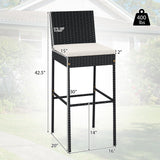 Tangkula Outdoor Bar Height Chair with Soft Seat Cushion & Cozy Footrest