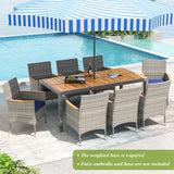Tangkula 9 Pieces Patio PE Wicker Dining Set