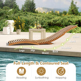 Tangkula Patio Folding Wooden Lounge Chair