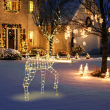 Tangkula 6 FT Lighted Christmas Reindeer, 3D Buck Xmas Decoration with 300 Warm White LED Lights