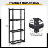 Tangkula 4-Tier Garage Storage Shelves for Warehouse Kitchen Pantry Basement, 27.5" x 12" x 60"
