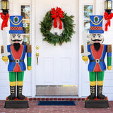 Tangkula 6 FT Christmas Lighted Nutcracker with Sword, 3D Christmas Lighted Soldier with 110 LED Lights