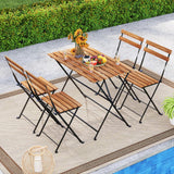 Tangkula 5 Piece Patio Folding Dining Set
