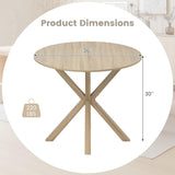 Tangkula 36" Mid-Century Modern Kitchen Table with Rubber Wood Legs