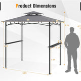 Tangkula 2 Tier Barbecue Gazebo with 2 Shelves