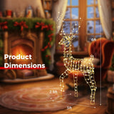 Tangkula 6 FT Lighted Christmas Reindeer, 3D Buck Xmas Decoration with 300 Warm White LED Lights