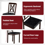 Tangkula 47" Dining Table Set for 4 Mid-Century Modern Dining Table and Chairs Set for Kitchen